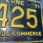 1971 Canal Zone License Plate Original Estate Sale Find 