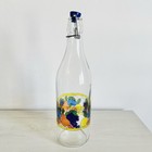 Vintage Avir Fruit Stained Glass Wine Bottle Made In Italy 12   