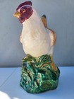 Vintage French Majolica-style Ceramic Hen Handcrafted Italian french Country      