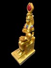 Unique Antique Ancient Egyptian Statue Goddess Isis Seated Nursing Horus