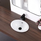 Karamag Bathroom Vessel Sink 16   X 12   Semi Recessed Bathroom Sink Oval  White