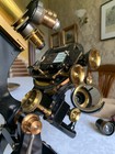 Antique W  Watson   Sons Circuit Stage Van Heurck Brass Microscope C1900  Cased
