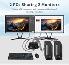 Dual Monitor Kvm Switch 2 Monitors 2 Computers Hdmi 4k 60hz usb3 0  Kvm Switc   