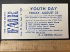 1963 Ohio State Fair Ticket    Youth Day   Johnny Mathis - Lawrence Welk Stars