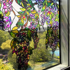 Original Hand Drawn Wisteria Stained Glass Window Border Film  Transparent Stati