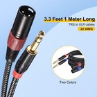 1 4 Inch Trs To Xlr Male Cables 2 Pack 3 3ft 22awg 6 35mm Nylon Braided Mic