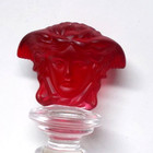 Rosenthal Versace Medusa Wine Bottle Stopper Red Frosted Crystal 5   