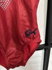 Gk Elite Girl s Small Red Blue Silver Rhinestone Shiny Gymnastics Tank Leotard