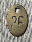 Vintage Solid Brass Cow Cattle Number Tag 26 Double Sided Heavy 3 