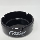 Vintage Fremont Hotel Casino Black Glass Ashtray  Las Vegas  Nv
