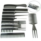 10pcs Black Salon Hair Styling Barbers Brush Combs For All Hair Types Durable
