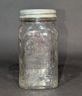 Vintage Embossed Vacuum Packed Coffee Wide Mouth Quart Glass Jar With Zinc Lid