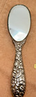 Antique Dominick   Haff Sterling Silver Hand Mirror Repousse Floral Monogram