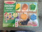 Melissa   Doug Kids Chunky Puzzle Lot Of 2 - Farm Animals  Colorful Garden