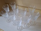 Pretty Vintage French Luminarc Arcoroc Cut Crystal Lancer Wine Glasses Set Of 10