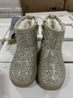 Cat   Jack Boots Arlo Toddler Girls Sz 6 Gold Faux Fur Shearling Glitter Zip