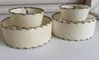 Pair Vintage Mid Century Modern Two 2 Tier Fiberglass Lamp Shades Mcm Set Nice 