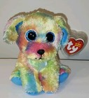 Ty Beanie Baby Boos Max Autism Awareness Day 4 02 Tie Dyed Dog  6 Inch  2021 New