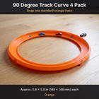 4 Pack 90 Degree Track Curves Compatible With Hot Wheels Orange Track Turns
