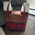 Thermos King Seeley Picnic Travel Set Lunch Box Plaid Bag Vintage 1960s 