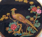 Stratton Powder Compact Enamel Exotic Bird Design Mid Century