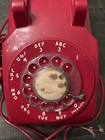 Itt Red Rotary Dial Corded Telephone Vintage Model 500 Collectible
