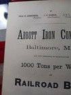 1873 Print Advertising Abbott Iron Company Baltimore Maryland Iron Railroad Bars
