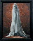 Original Ghost Painting Folk Art Thayer Art Ooak Canvas Halloween Not A Print