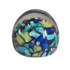 Vtg Murano Glass Confetti Paperweight Fratelli Taso Millefiori Small Multi Color