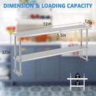 72 x 12  Commercial Wide Double Overshelf Nsf Kitchen Restaurant Work Prep Table