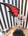 Glass Baron Red Ruby Glass Dragon Figurine Hand Crafted Black Mountain   Tags