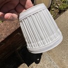 3 Vintage Chandelier Pleated Lamp Fabric Shades 4x4 Cream Drum Shape Clip On