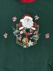 Vintage Embroidered Santa Sweatshirt Women   s M Ugly Christmas Grannycore