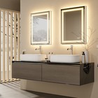 Rectangle Led Bathroom Mirror Front  back Lights Wall Mounted Anti-fog Dimmable