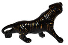 Vintage Mcm Black With Gold Tiger Stripes Prowling Panther Statue Length 11 