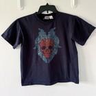 Vtg Youth Kids Boys Xtreme Limit Skater Grunge Tee Shirt Skull Tribal Y2k 8