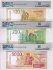 Russia Set 3  100 200 5000 Rubles 2017-2023 P 275a P 276 279 Gem Unc Pmg 66 Epq