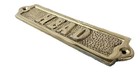 Solid Brass  head  Door Sign - Nautical Wall Decor - Boat Cabin Bath Gift