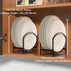 2 Pack Kitchen Plate Holder Organizer For Cabinet Space Saver Dinner Plate Stora