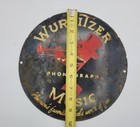 Vintage Wurlitzer Phonograph Music Rustic Porcelain Enameled Metal Sign 
