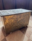 Antique Ornate Brass Coal Box