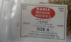 100 Size 4 Kahle Offset Hooks Bent Eye Gold -  Made In Usa