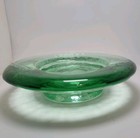 Fire And Light Recycled Art Glass Celery Green Footed Candle Holder 6 1 2   