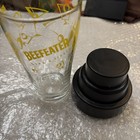 Vtg Beefeater Gin Glass Martini Cocktail Shaker Barware W  Strainer