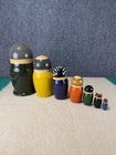 Vintage 90s Russian Nesting Dolls Complete Set Of 7 Hand Painted Wooden