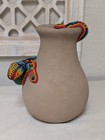 Authentic Huichol Mexican Folk Art Handmade Pottery Hand Beaded Iguana Signed