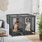 Heavy Duty Dog Cage Strong Metal Crate Pet Playpen Kennel Partition For 2 Dogs