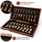Chess Set 15 Wooden Board Game - Wood Sets With 2 Storage Bags And 2 Extra