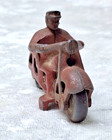 Antique Red Hubley Cast Iron Motorcycle Cop Police Biker 3  Made In Usa 1930s