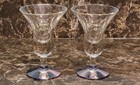  2  Vintage Tulip Shape Cocktail Cordial Glasses With Platinum Blue Base 4 75  